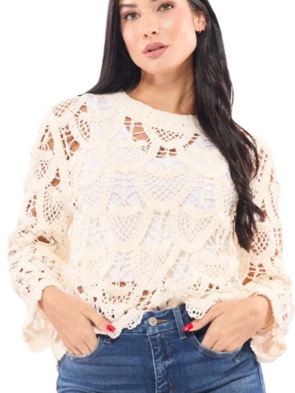 **NIB** POL Crochet Into The Night Top